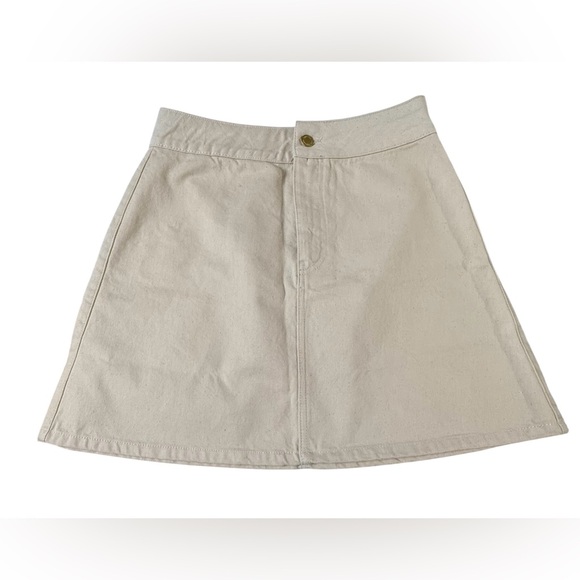 Triarchy Womens Ms. Triarchy Off White Short Denim Skirt EU 30 - Picture 1 of 6